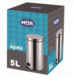 LIXEIRA RED.ACO INOX MOR 05LT C/BALDE