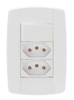1 INTERRUPTOR SIMPLES+2 TOMADA 2P+T 10A BRANCO LEV ILUMI