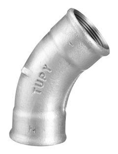 CURVA GALVANIZADA 45 FEMEA 1.1/4” TUPY