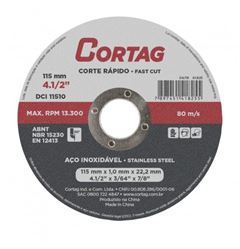DISCO CORTE PARA INOX 4.1/2 CORTAG