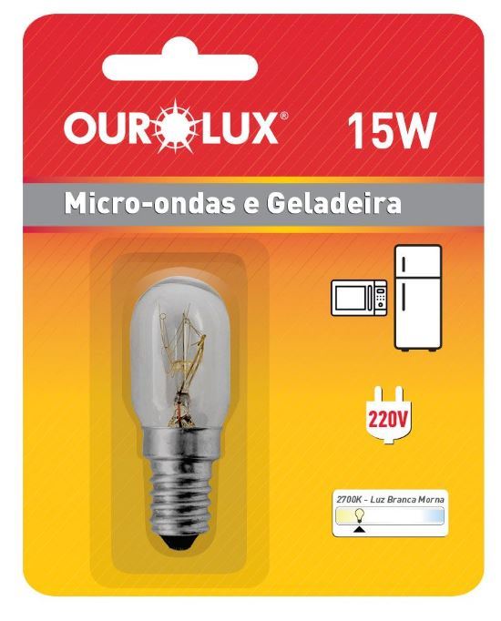 LAMPADA 15W PARA GELADEIRA E MICROONDAS E-14 OUROLUX