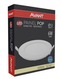 PLAFON LED EMBUTIR REDONDA 06W NEUTRA 4000K AVANT
