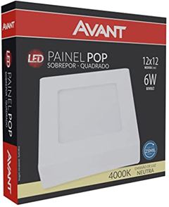 PLAFON LED SOBREPOR QUADRADO 6W NEUTRA 4000K AVANT