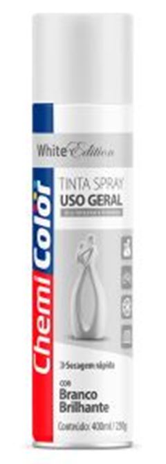 TINTA SPRAY USO GERAL BRANCO BRILHANTE 400ML CHEMICOLOR