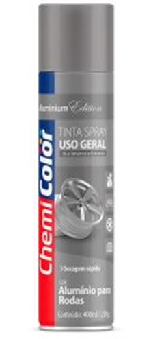 TINTA SPRAY USO GERAL ALUMÍNIO PARA RODAS 400ML CHEMICOLOR
