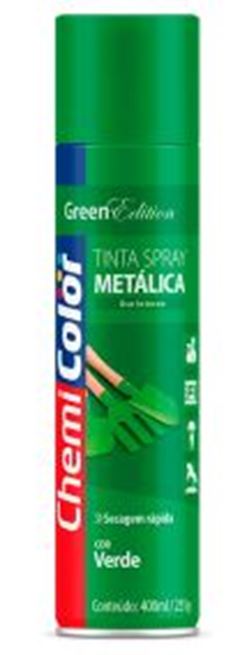 TINTA SPRAY METÁLICA VERDE 400ML CHEMICOLOR