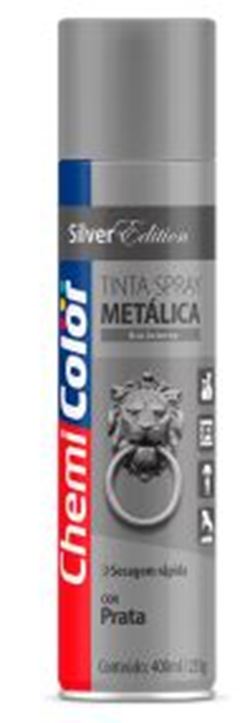 TINTA SPRAY METÁLICA PRATA 400ML CHEMICOLOR