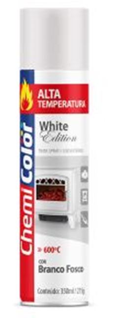 TINTA SPRAY ALTA TEMPERATURA BRANCO FOSCO 350ML CHEMICOLOR