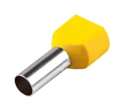 TERMINAL C14 ISOLADO TUBULAR DUPLO AMARELO 6,0MM COM 20 UNIDADES SFOR