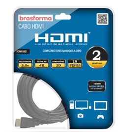 CABO HDMI 2.0 4K 3D 1080P 2 METROS BRASFORMA