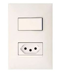 PIAL PLUS+ 1 INTERRUPTOR SIMPLES+TOMADA 2P+T 10A 250V BRANCA