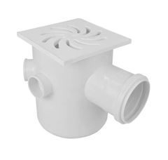 CAIXA SIFONADA QUADRADA COM GRELHA QUADRADA 150X185X75MM BRANCA AMANCO