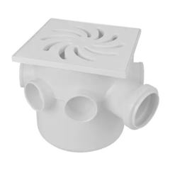 CAIXA SIFONADA QUADRADA COM GRELHA QUADRADA 150X150X50MM BRANCA AMANCO