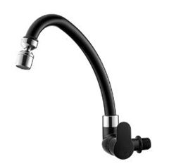 TORNEIRA ABS COZINHA PAREDE  BICA MÓVEL PRETO CROMADO TIVOLI COM AREJADOR MÓVEL HERC