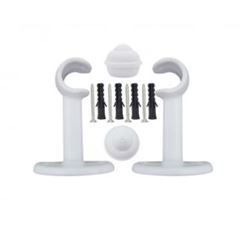 KIT SUPORTE PARA CORTINA 19MM BRANCO ATLAS