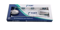 KIT PARA BANHEIRO AGATA CROMADO 5 PEÇAS FORT METAIS