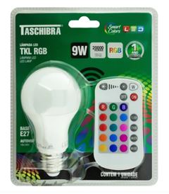 LAMPADA BULBO LED RGB 9W TKL BRANCA TASCHIBRA