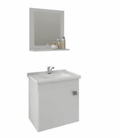 ARMARIO PARA BANHEIRO COM ESPELHEIRA IRIS  BRANCO 44CM MGM
