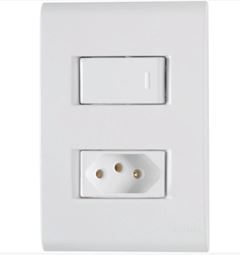 TRAMONTINA LIZ 1 INTERRUPTOR SIMPLES + TOMADA 2P+T 10A