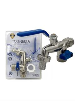 TORNEIRA DUPLA TANQUE INOX 1/2-3/4 FLVX