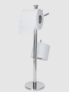 PORTA PAPEL HIGIENICO VERTICAL COM SUPORTE CROMADO JACKWAL STD