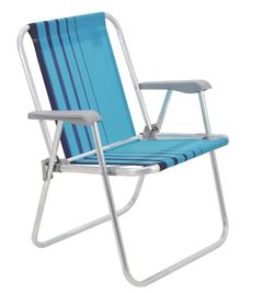 CADEIRA DE PRAIA ALUMINIO AZUL E AZUL CLARO TRAMONTINA