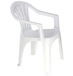 CADEIRA PLÁSTICA MONOBLOCO COM BRAÇOS BRANCO TRAMONTINA