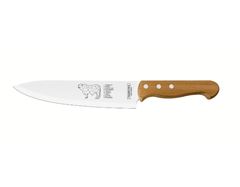 FACA PARA CARNE  AÇO INOX 8 POLEGADAS CABO DE MADEIRA TRAMONTINA