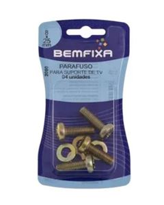 PARAFUSO PARA SUPORTE TV M8X25” C/4 BEMFIXA