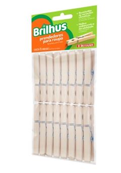 PRENDEDOR ROUPAS MADEIRA BRILHUS COM 16 PEÇAS BETTANIN