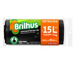 SACO PARA LIXO BRILHUS ROLO 15 LITROS BETTANIN