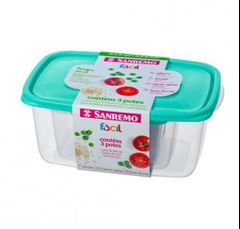 POTE PLASTICO RETANGULAR 1,4L SANREMO