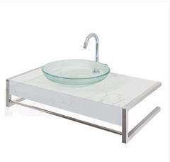 LAVABO MARMO BRANCO 71CM CRIS METAL