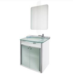 CONJ.CLASSIC C/GABINETE C/ ESPELHO INCOLOR CRIS METAL