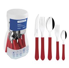 FAQUEIRO 20 PEÇAS INOX LEME VERMELHO TRAMONTINA