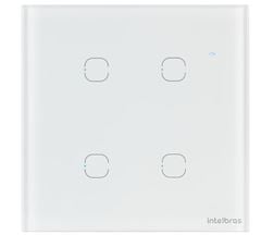 INTERRUPTOR SMART TOUCH WIFI 4 SEÇÕES EWS1004 BRANCO INTELBRAS