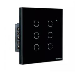 INTERRUTOR SMART TOUCH WIFI 6 SEÇÕES EWS1006 PRETO INTELBRAS