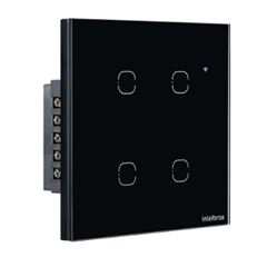 INTERRUTOR SMART TOUCH WIFI 4 SEÇÕES EWS1004 PRETO INTELBRAS