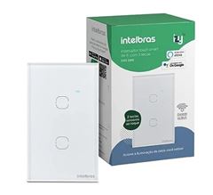 INTERRUPTOR SMART TOUCH WIFI 2 SEÇÕES EWS1002 BRANCO INTELBRAS