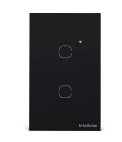 INTERRUPTOR SMART TOUCH WIFI 2 SEÇÕES EWS1002 PRETO INTELBRAS