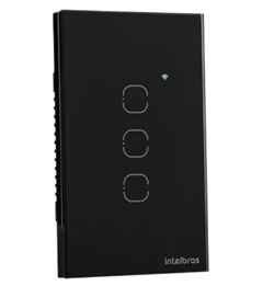 INTERRUTOR SMART TOUCH WIFI 3 SEÇÕES EWS1003 PRETO INTELBRAS