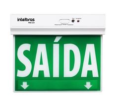 PLACA SAIDA DE EMERGENCIA 25X21CM 2 FACE INTELBRAS