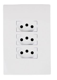 TOMADA MONOBLOCO TRIPLA 10A 250V BRANCA I9 ILUMI