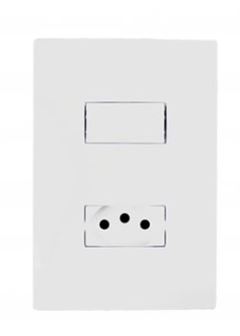 INTERRUPTOR SIMPLES 10A + 1 TOMADA 10A 250V BRANCO I9 ILUMI