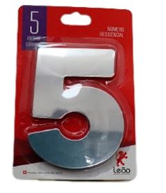 NÚMERO RESIDENCIAL ESPELHADO N.° 5 LEÃO