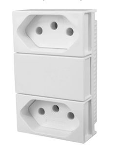 MÓDULO 2 TOMADA 20A 250V  MONOBLOCO BRANCO I9 ILUMI
