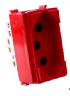 MODULO TOMADA 20A 250V VERMELHO I9 ILUMI
