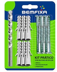 KIT PRATICO N.06 COM BROCA,BUCHAS + PARAFUSO BEMFIXA