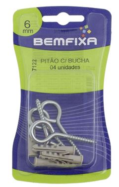 PITAO ZINCADO C/ BUCHA DE NYLON 6 MM