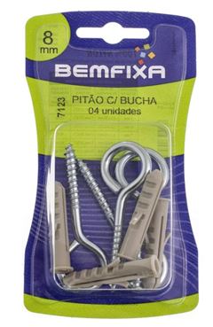 PITAO ZINCADO C/ BUCHA DE NYLON 8MM